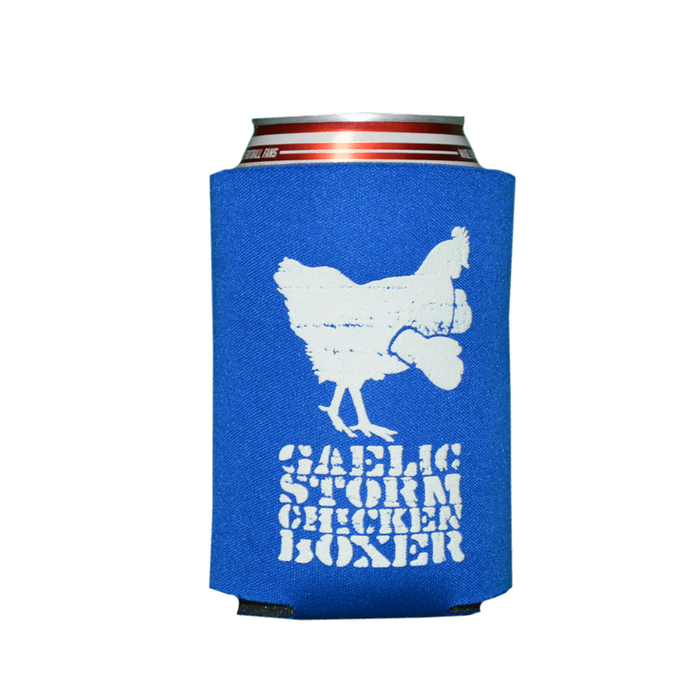 Blue Gaelic Storm Chicken Boxer Koozie