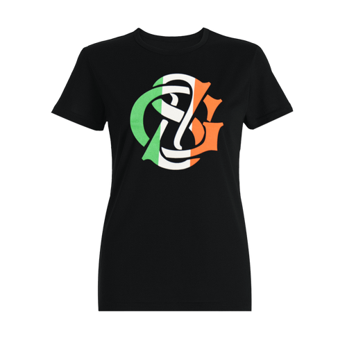 Womens Black Irish Flag Tee